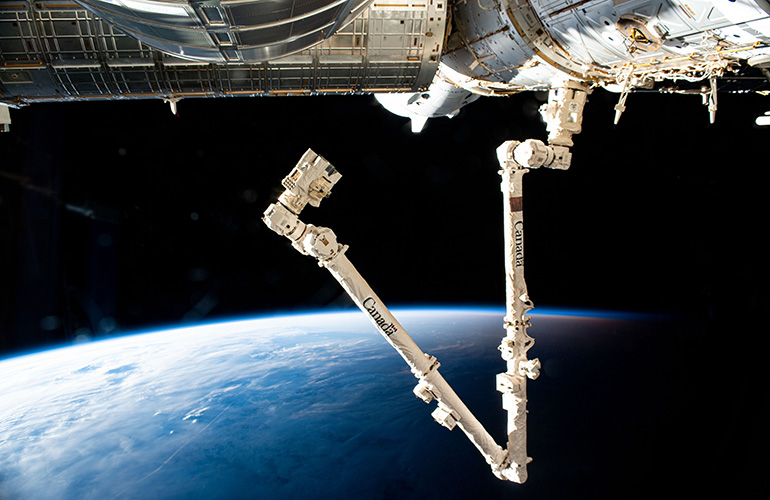 MDA Space's Canadarm2 onboard the ISS. | Source: MDA Space. 