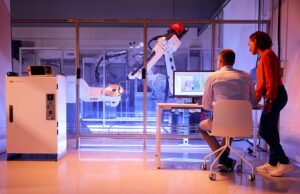 ABB OmniCore controls V400XT large robot with Robot Studio.