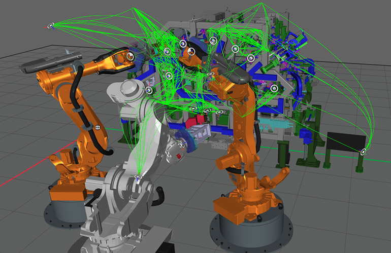 Realtime Robotics Optimization software avoids collisions in multi-robot workcells.