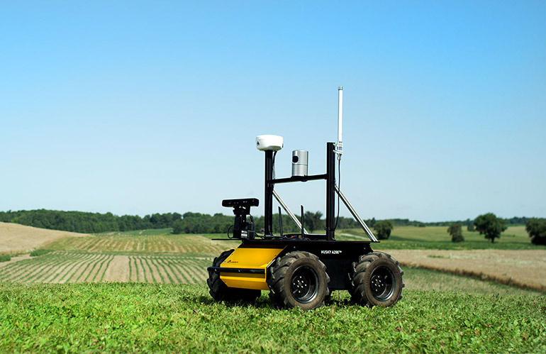 The F45.07 Robotics Applications Subcommittee will develop standards for A-UGVs such as this Husky agricultural robot.